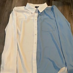 Rue 21 button up top blue and white